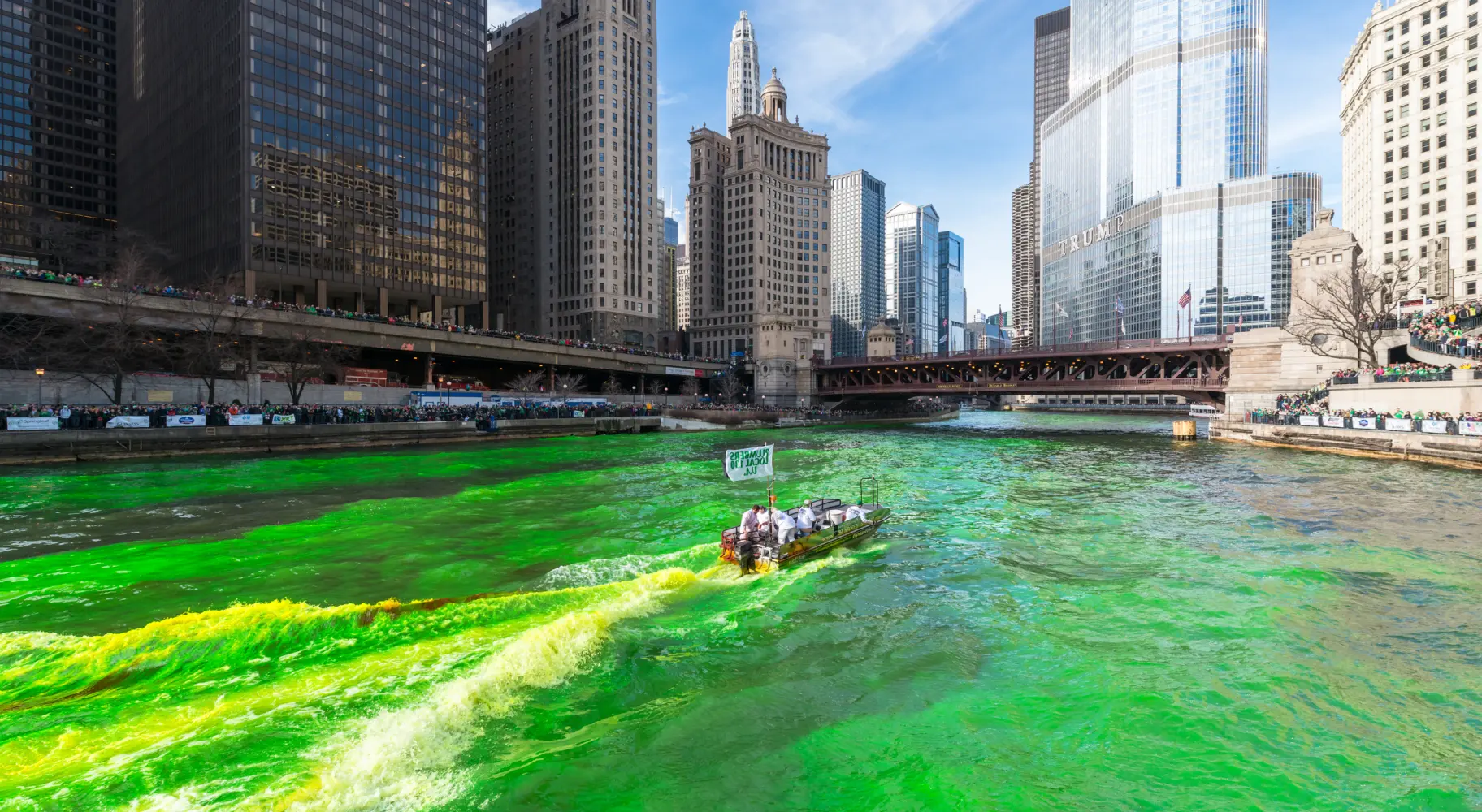 Boat on the Green Chicago River
