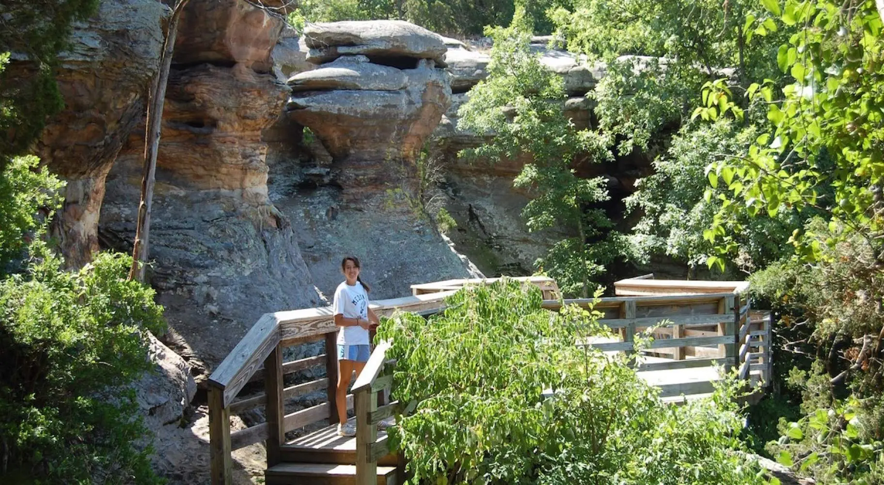 Girl taking a stroll at Rim Rock Walk on a nice sunny day.